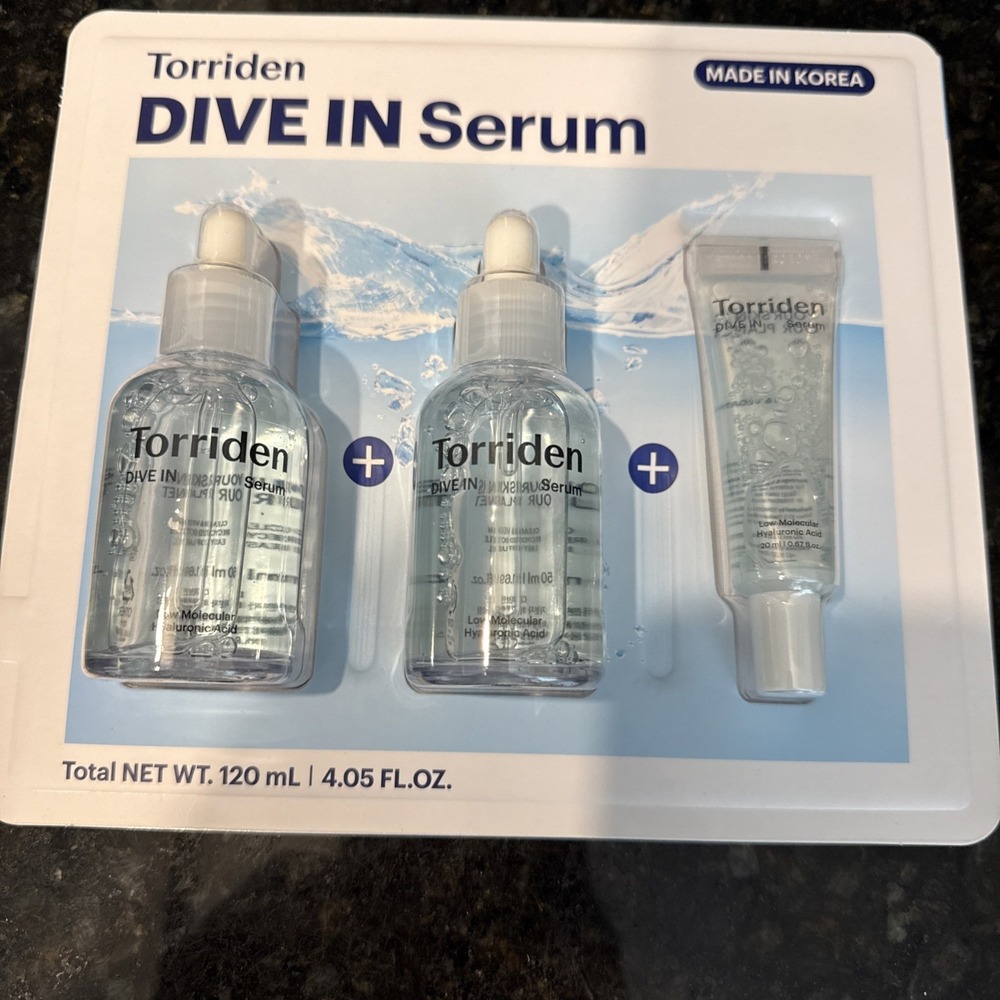 NEW! Torriden DIVE-IN Low-Molecular Hyaluronic Acid Serum Set 120ml/4.05oz